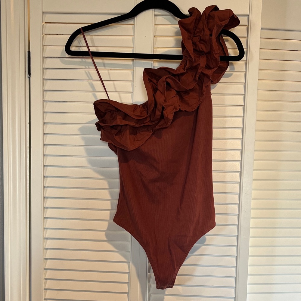 Express One-Shoulder Ruffled Bodysuit